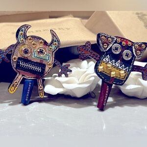 BURBERRY MONSTER CREATURES PEN & PENCIL TOPPER SET OF 2 BRAND NEW 100%AUTHENTIC